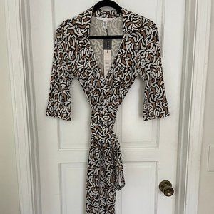 Diane Von Furstenberg Denise Silk Jersey Wrap Dress - Half Moon Khaki